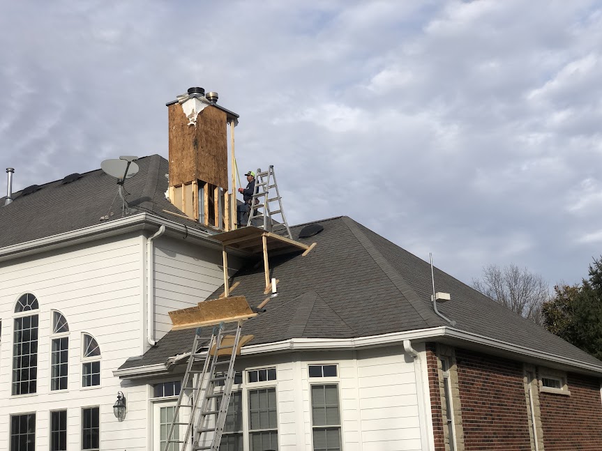 Column, Chimney & New Roof, Wildwood, MO — project photo 56