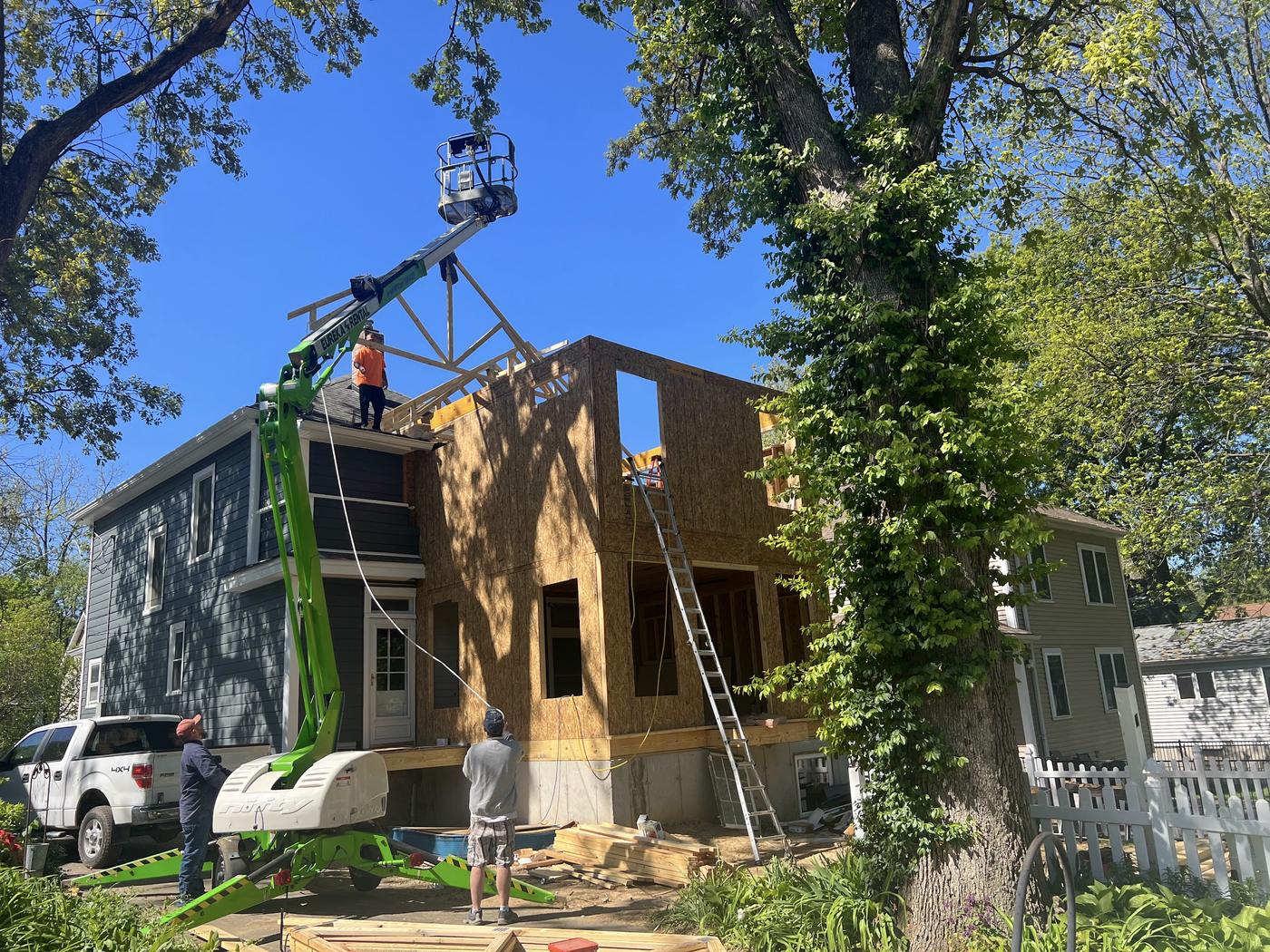 Second story addition under construction — Covenant Contracting
